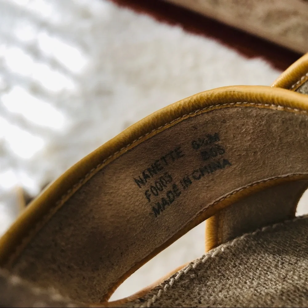 Calvin Klein Sandals Wrap Gladiator Wedge Platform Espadrille Tan Sz 6.5 Boho
